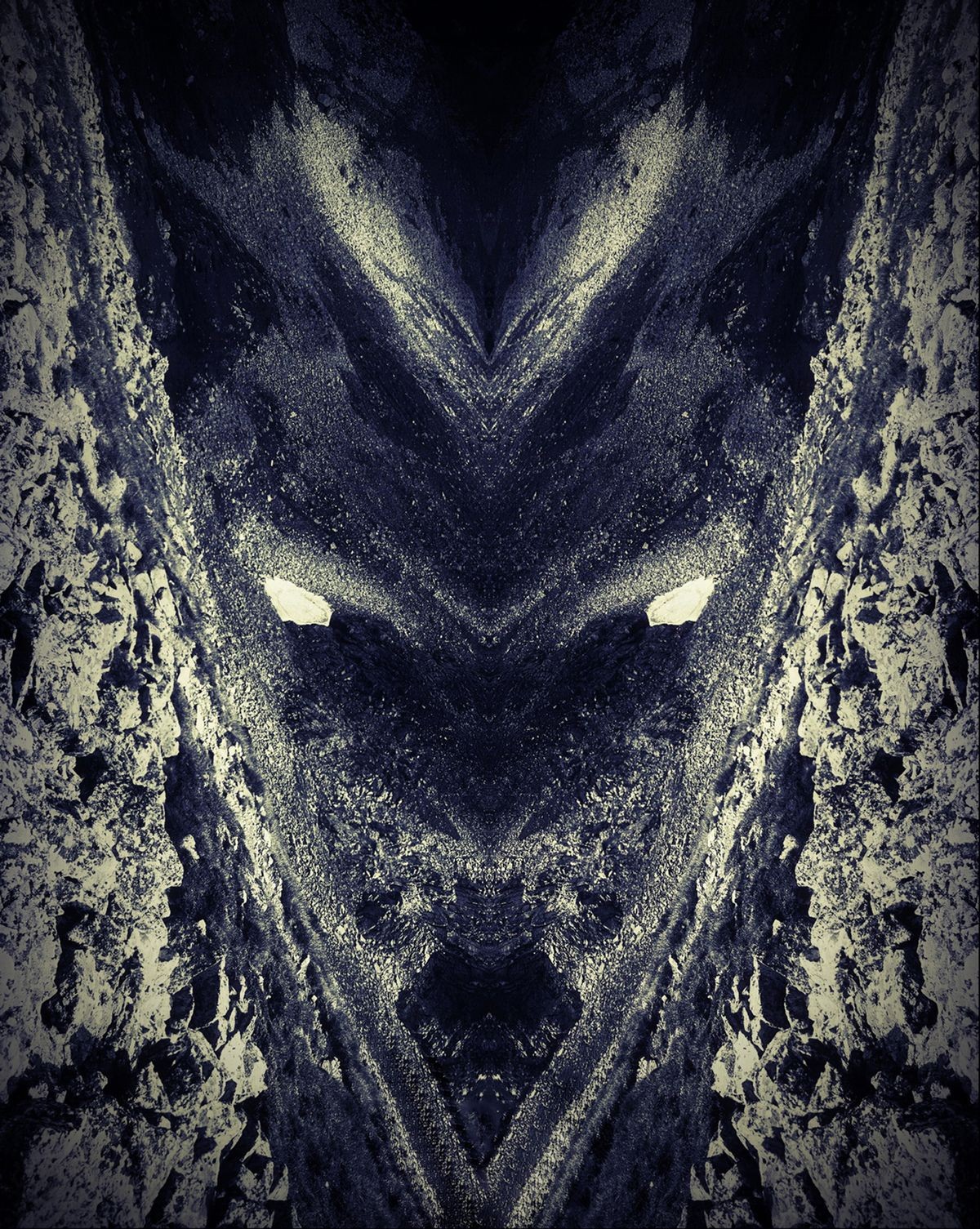 Face of a demon, creepy surreal  fantasy creature, dragon of the fairytales. Tales of the cave.